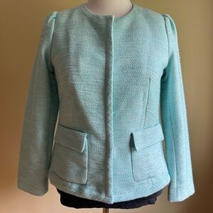 Women's Light Blue Tweed Jacket NWOT